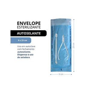 ENVELOPE AUTOCLAVE ESTERILIZAÇÃO AUTO SELANTE 9x23 cm