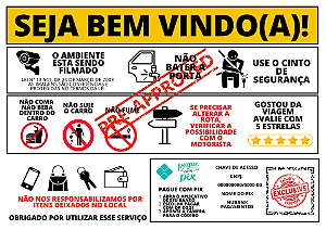 Placa Informativa Motorista Aplicativo 2 Unidades Modelo 7