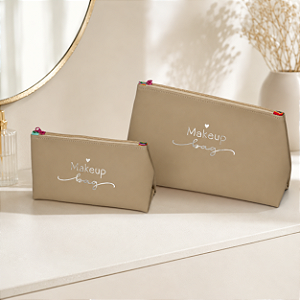 Necessaire Feminina Makeup Bag Bege