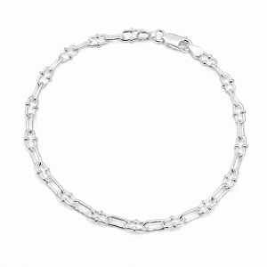 Pulseira Feminina Prata 925 Elo Cartier Delicada