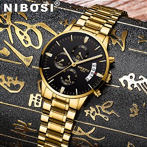 Nibosi relógios masculinos de luxo famosa marca superior moda casual vestido rel