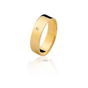 ALIANÇA R40 COM PEDRA 18K