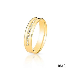 ALIANÇA I5A2 COM PEDRA 18K
