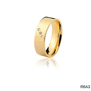 ALIANÇA R6A3 COM PEDRA 18K