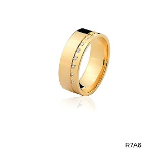 ALIANÇA R7A6 COM PEDRA 10K