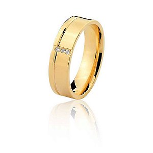 ALIANÇA R55A9 COM PEDRA 10K