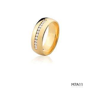 ALIANÇA M7A11 COM PEDRA 10K