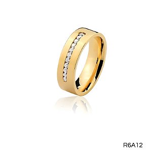 ALIANÇA R6A12 COM PEDRA 18K