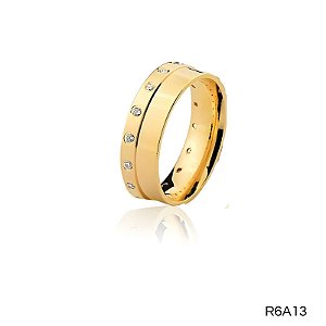 ALIANÇA R6A13 COM PEDRA 10K