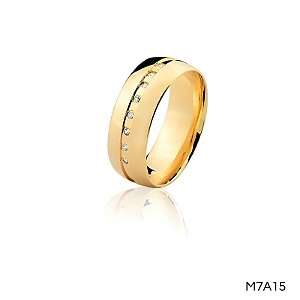 ALIANÇA M7A15 COM PEDRA 10K