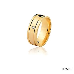 ALIANÇA R7A19 COM PEDRA 18K