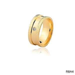 ALIANÇA R8A4 COM PEDRA 18K