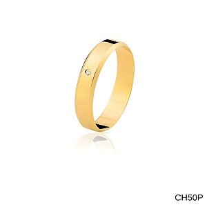 ALIANÇA CH50 COM PEDRA 18K