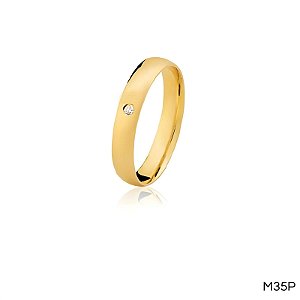 ALIANÇA M35 COM PEDRA 18K