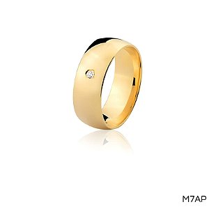ALIANÇA M7A COM PEDRA 18K