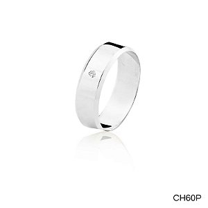 ALIANÇA CH60 COM PEDRA PRATA