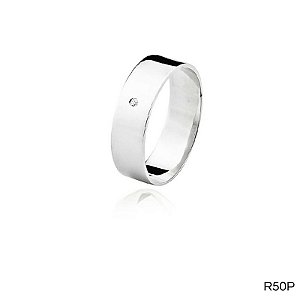 ALIANÇA R50 COM PEDRA PRATA