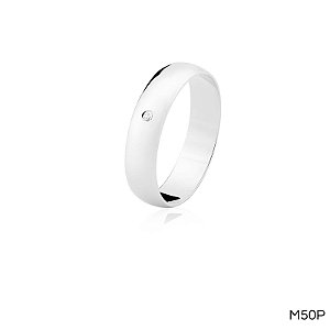 ALIANÇA M50 COM PEDRA PRATA