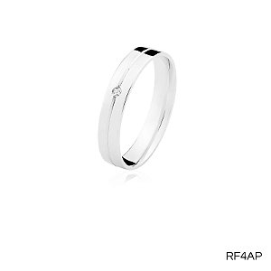 ALIANÇA RF4A COM PEDRA PRATA