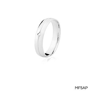 ALIANÇA MF5AP PRATA COM PEDRA