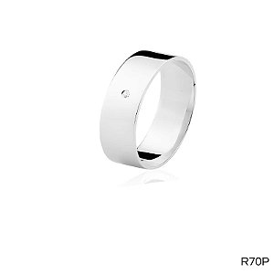 ALIANÇA R70 COM PEDRA PRATA