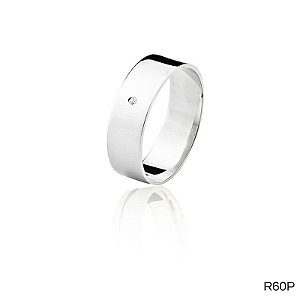 ALIANÇA R60 COM PEDRA PRATA