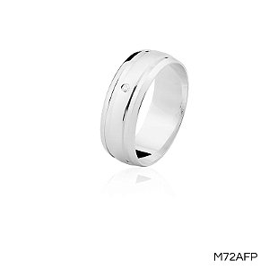ALIANÇA M72F COM PEDRA PRATA