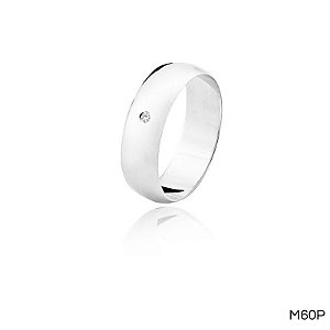 ALIANÇA M60 COM PEDRA PRATA