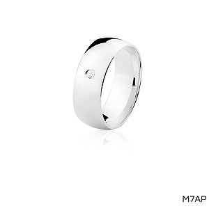 ALIANÇA M7A COM PEDRA PRATA
