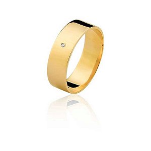 ALIANÇA R6A COM PEDRA 18K