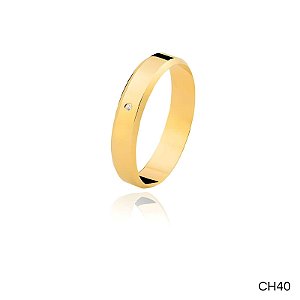 ALIANÇA CH40 COM PEDRA 10K