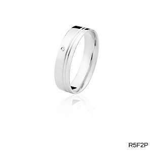 ALIANÇA R5F2A PRATA COM PEDRA