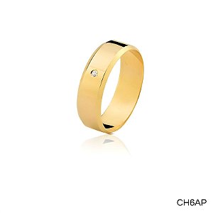 ALIANÇA CH6A COM PEDRA 18K