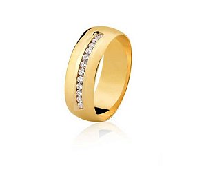 ALIANÇA M7AC COM PEDRA 18K