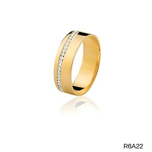 ALIANÇA R6A22 COM PEDRA 10K
