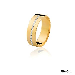 ALIANÇA R6A34 COM PEDRA 10K