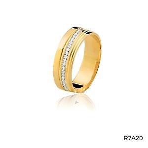 ALIANÇA R7A20 COM PEDRA 10K