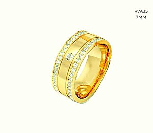 ALIANÇA R7A35 COM PEDRA 18K
