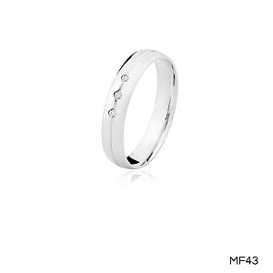 ALIANÇA MF43 PRATA COM PEDRA