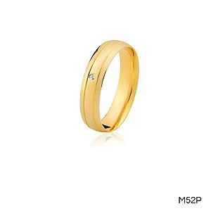 ALIANÇA M52 COM PEDRA 18K