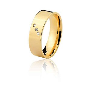 ALIANÇA R63 COM PEDRA 18K