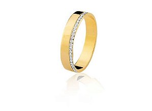 ALIANÇA R422A COM PEDRA 18K