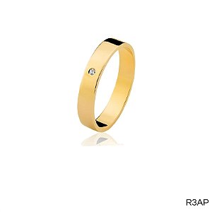 ALIANÇA R3A COM PEDRA 18K