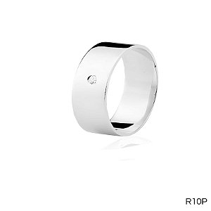 ALIANÇA R10 COM PEDRA PRATA