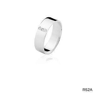 ALIANÇA R52A PRATA COM PEDRA
