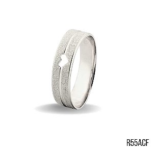 ALIANÇA R55ACF PRATA COM CORAÇAO