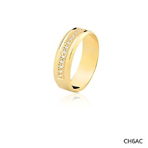 ALIANÇA CH6AC COM PEDRA 10K