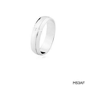 ALIANÇA M53AF PRATA COM PEDRA