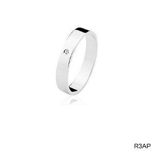 ALIANÇA R3AP PRATA COM PEDRA
