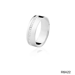ALIANÇA R6A22 COM PEDRA  PRATA